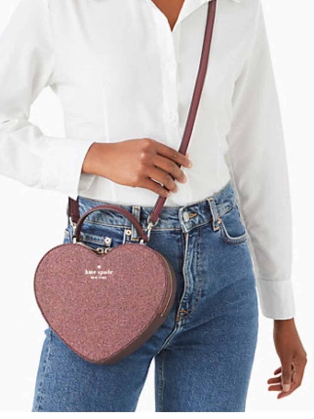 💜 KATE SPADE GLITTER "LOVE SHACK" HEART PURSE 💜